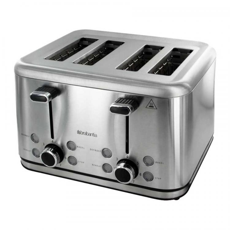 Тостер за 4 филии Brabantia EK1031N, 1800W, Инокс