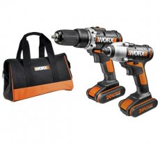 Комплект от Ударна дрелка и Комби Винтоверт WORX WX921, 2x20V